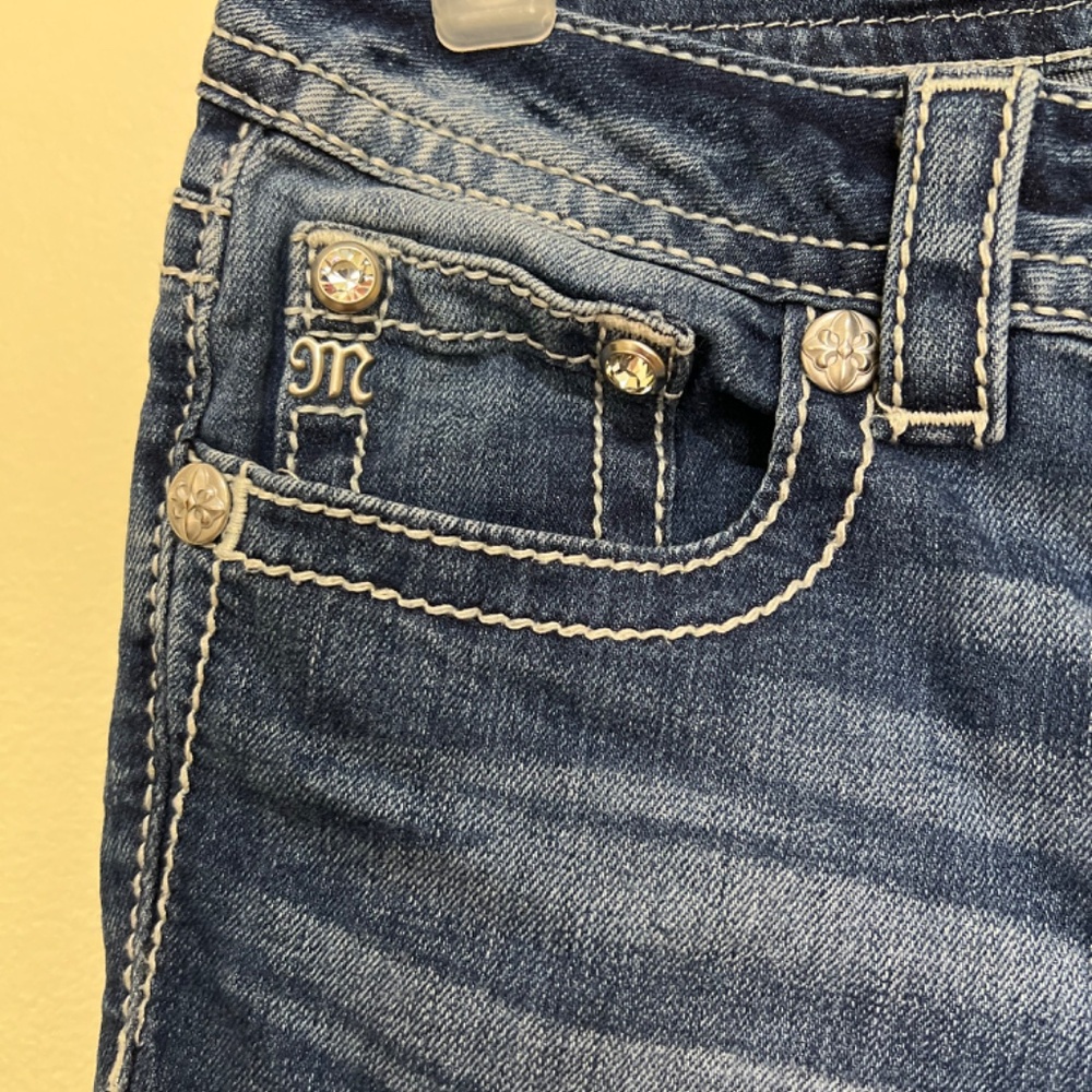 Miss Me Blue Denim Ankle Skinny Jeans Size 29 Style JP8715AK - Picture 6 of 12